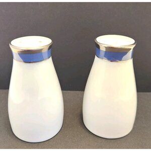 Noritake Salt And Pepper Shakers With Blue Band